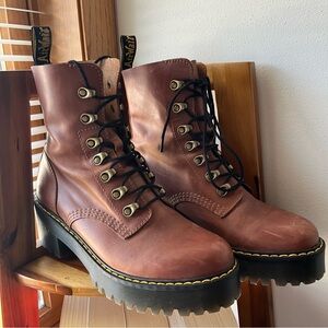 Leona Women’s Farrier Leather Heeled Boots - Brown